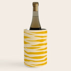Abstract Organic Stripes Pattern in Mustard Yellow Wine Chiller Gallery Image 2