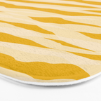 Abstract Organic Stripes Pattern in Mustard Yellow Bath Mat Gallery Image 3