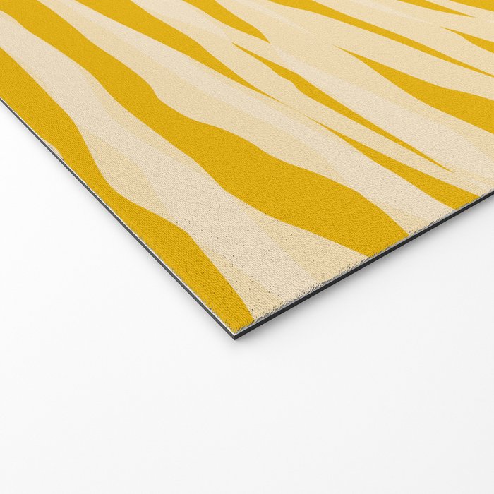 Abstract Organic Stripes Pattern in Mustard Yellow Welcome Mat Gallery Image 2