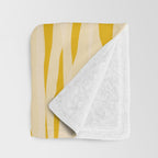 Abstract Organic Stripes Pattern in Mustard Yellow Throw Blanket Gallery Image 3