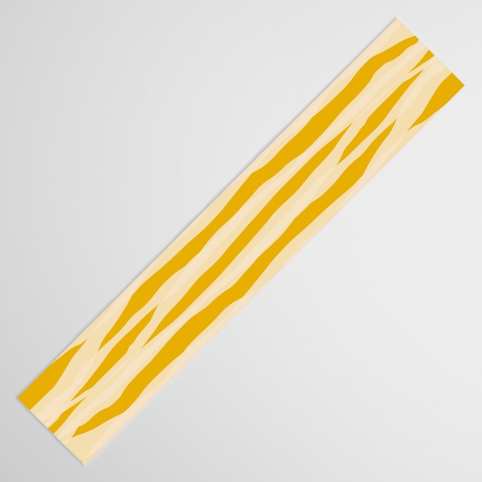 Abstract Organic Stripes Pattern in Mustard Yellow Table Runner Gallery Image 3