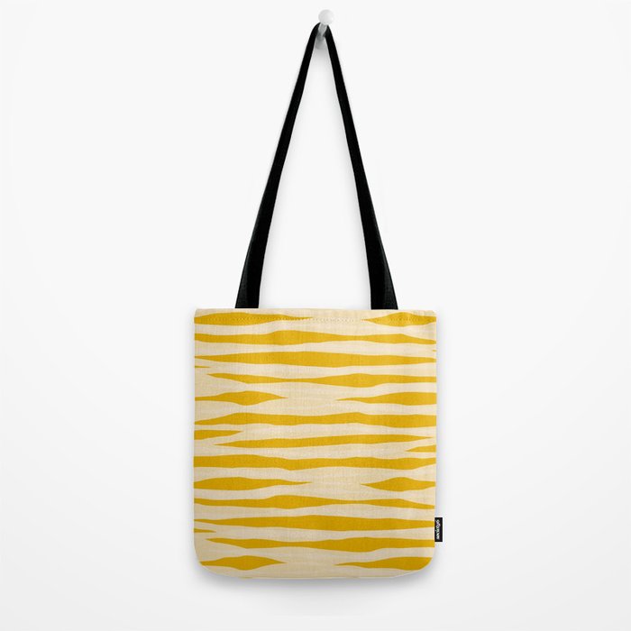 Abstract Organic Stripes Pattern in Mustard Yellow Tote Bag Gallery Image 2