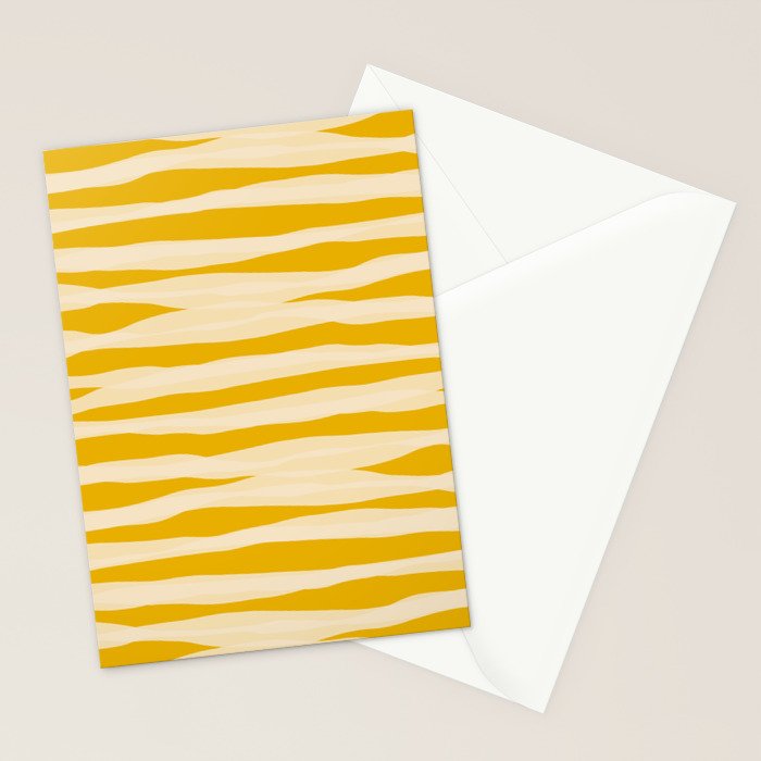 Abstract Organic Stripes Pattern in Mustard Yellow Stationery Card Gallery Image 2