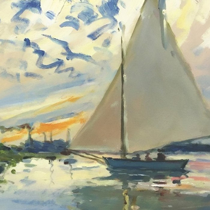 Sailboat Le-Petit-Gennevilliers Claude Monet Fine Art Coffee Mug Gallery Image 2