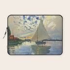Sailboat Le-Petit-Gennevilliers Claude Monet Fine Art Laptop Sleeve Gallery Image 1