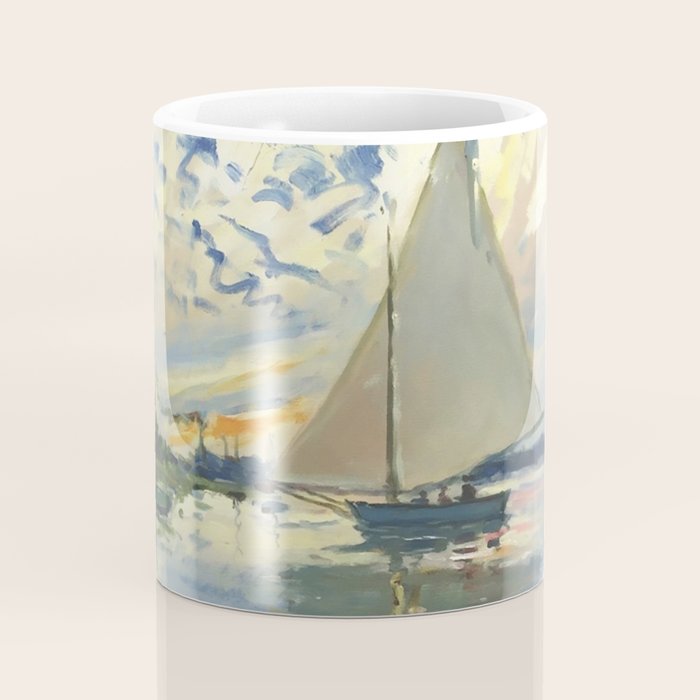 Sailboat Le-Petit-Gennevilliers Claude Monet Fine Art Coffee Mug Gallery Image 4