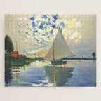 Sailboat Le-Petit-Gennevilliers Claude Monet Fine Art Jigsaw Puzzle Gallery Image 1