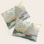 Sailboat Le-Petit-Gennevilliers Claude Monet Fine Art Pillow Sham Gallery Image 3