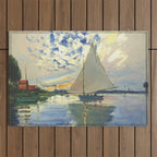 Sailboat Le-Petit-Gennevilliers Claude Monet Fine Art Outdoor Rug Gallery Image 1