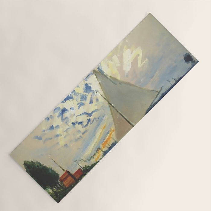 Sailboat Le-Petit-Gennevilliers Claude Monet Fine Art Yoga Mat Gallery Image 1