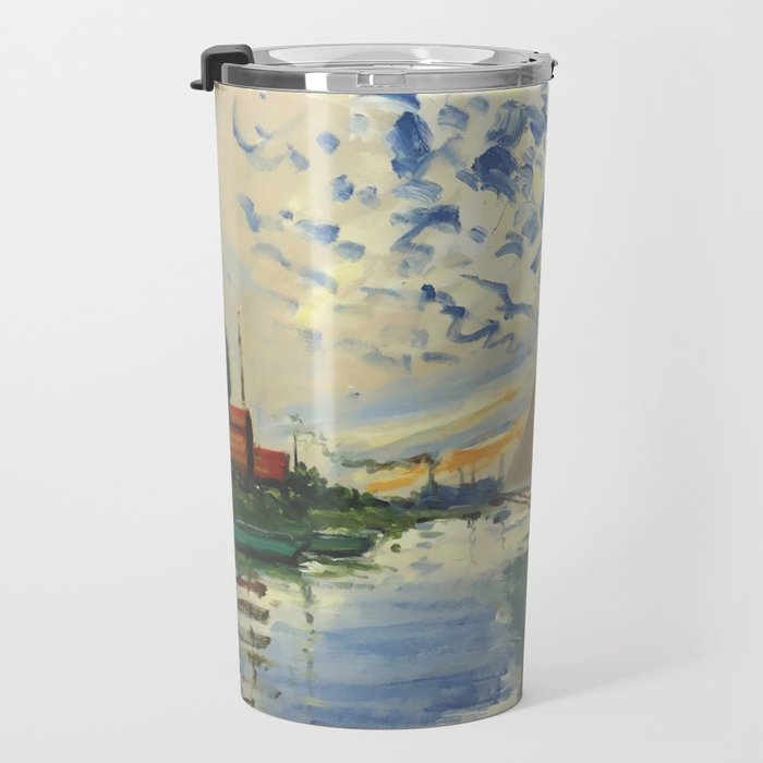 Sailboat Le-Petit-Gennevilliers Claude Monet Fine Art Travel Mug Gallery Image 3