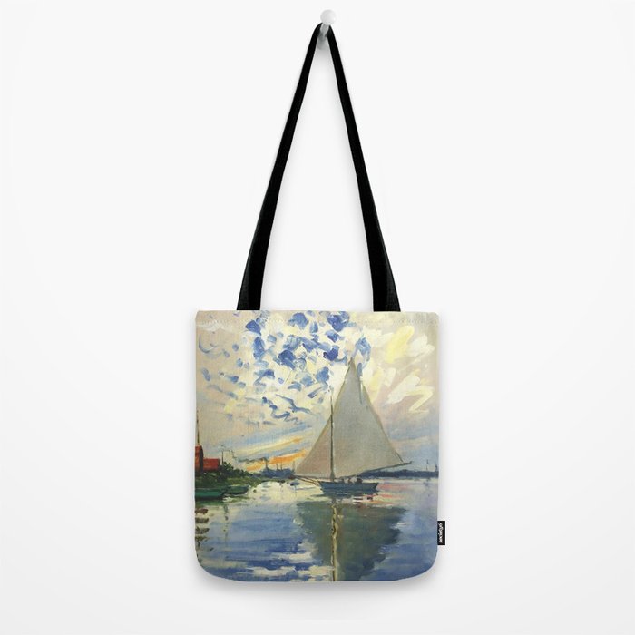 Sailboat Le-Petit-Gennevilliers Claude Monet Fine Art Tote Bag Gallery Image 2