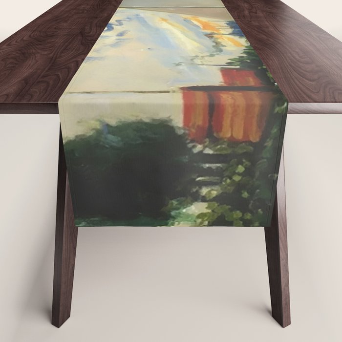 Sailboat Le-Petit-Gennevilliers Claude Monet Fine Art Table Runner Gallery Image 1