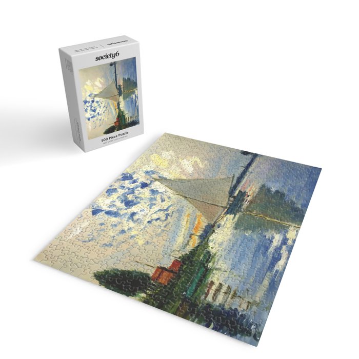Sailboat Le-Petit-Gennevilliers Claude Monet Fine Art Jigsaw Puzzle Gallery Image 2