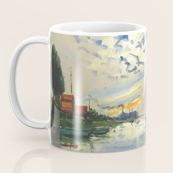 Sailboat Le-Petit-Gennevilliers Claude Monet Fine Art Coffee Mug Gallery Image 3