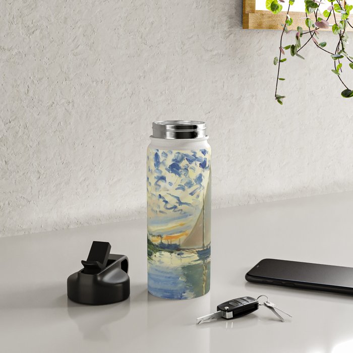 Sailboat Le-Petit-Gennevilliers Claude Monet Fine Art Water Bottle Gallery Image 4