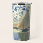 Sailboat Le-Petit-Gennevilliers Claude Monet Fine Art Travel Mug Gallery Image 1
