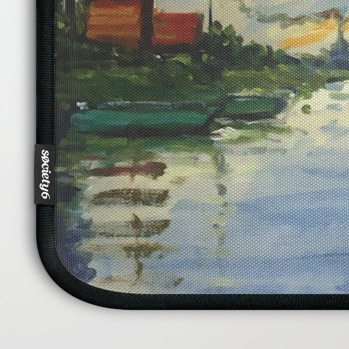 Sailboat Le-Petit-Gennevilliers Claude Monet Fine Art Laptop Sleeve Gallery Image 3