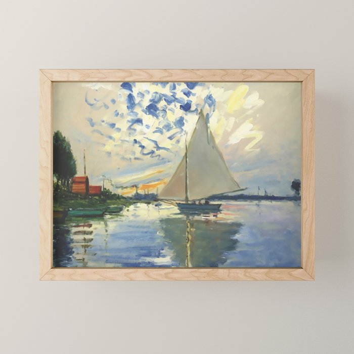 Sailboat Le-Petit-Gennevilliers Claude Monet Fine Art Mini Art Print Gallery Image 1