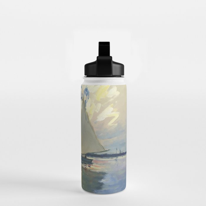 Sailboat Le-Petit-Gennevilliers Claude Monet Fine Art Water Bottle Gallery Image 2
