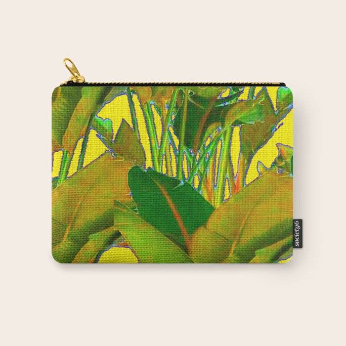 GOLDEN TROPICAL FOLIAGE GREEN & GOLD LEAVES AR Carry All Pouch Gallery Image 1