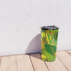 GOLDEN TROPICAL FOLIAGE GREEN & GOLD LEAVES AR Travel Mug Gallery Image 4