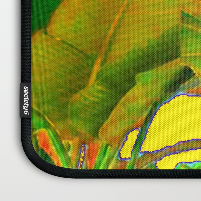 GOLDEN TROPICAL FOLIAGE GREEN & GOLD LEAVES AR Laptop Sleeve Gallery Image 3