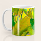 GOLDEN TROPICAL FOLIAGE GREEN & GOLD LEAVES AR Coffee Mug Gallery Image 3