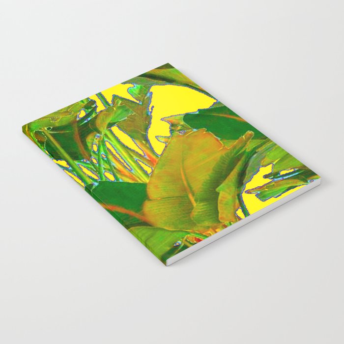 GOLDEN TROPICAL FOLIAGE GREEN & GOLD LEAVES AR Notebook Gallery Image 2