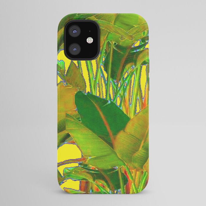 GOLDEN TROPICAL FOLIAGE GREEN & GOLD LEAVES AR iPhone Case Gallery Image 42