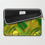 GOLDEN TROPICAL FOLIAGE GREEN & GOLD LEAVES AR Laptop Sleeve Gallery Image 2