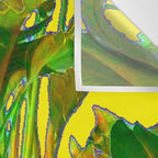 GOLDEN TROPICAL FOLIAGE GREEN & GOLD LEAVES AR Wall Tapestry Gallery Image 3