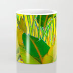 GOLDEN TROPICAL FOLIAGE GREEN & GOLD LEAVES AR Coffee Mug Gallery Image 4