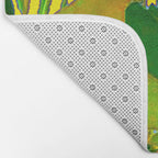GOLDEN TROPICAL FOLIAGE GREEN & GOLD LEAVES AR Bath Mat Gallery Image 2