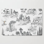Toile de Jouy Vintage French Romantic Pastoral Black & White Cutting Board Gallery Image 1