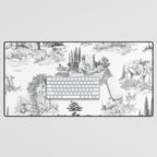 Toile de Jouy Vintage French Romantic Pastoral Black & White Desk Mat Gallery Image 1