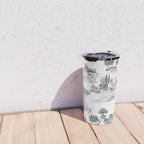 Toile de Jouy Vintage French Romantic Pastoral Black & White Travel Mug Gallery Image 4