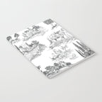 Toile de Jouy Vintage French Romantic Pastoral Black & White Notebook Gallery Image 2