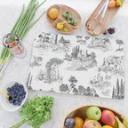 Toile de Jouy Vintage French Romantic Pastoral Black & White Cutting Board Gallery Image 2