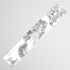 Toile de Jouy Vintage French Romantic Pastoral Black & White Table Runner Gallery Image 3