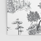 Toile de Jouy Vintage French Romantic Pastoral Black & White Poster Gallery Image 3