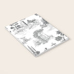 Toile de Jouy Vintage French Romantic Pastoral Black & White Notebook Gallery Image 3