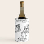 Toile de Jouy Vintage French Romantic Pastoral Black & White Wine Chiller Gallery Image 3