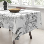 Toile de Jouy Vintage French Romantic Pastoral Black & White Tablecloth Gallery Image 3