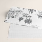 Toile de Jouy Vintage French Romantic Pastoral Black & White Wrapping Paper Gallery Image 2