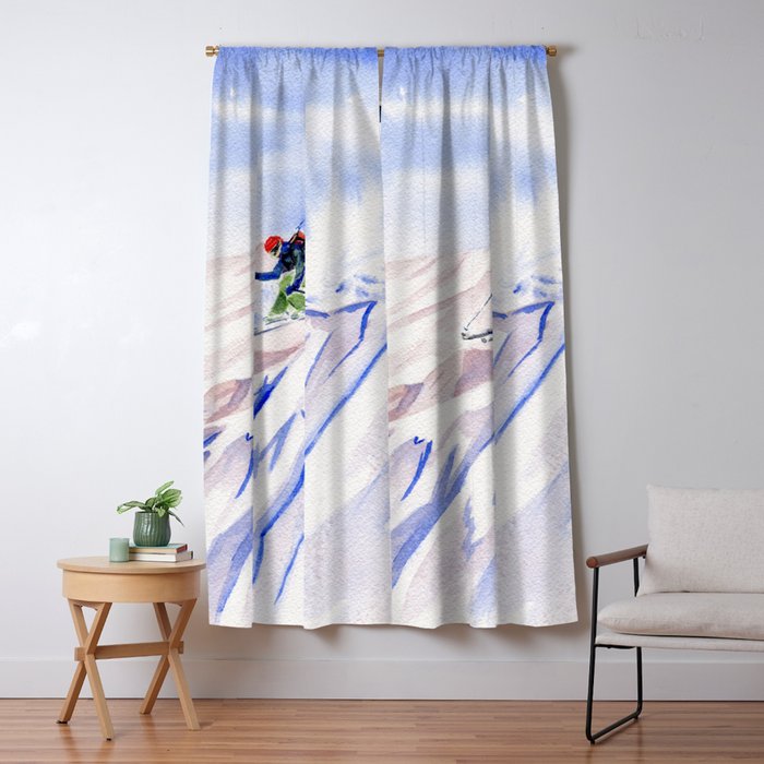 Powder Skiing Window Curtain Gallery Image 5