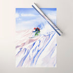 Powder Skiing Wrapping Paper Gallery Image 1
