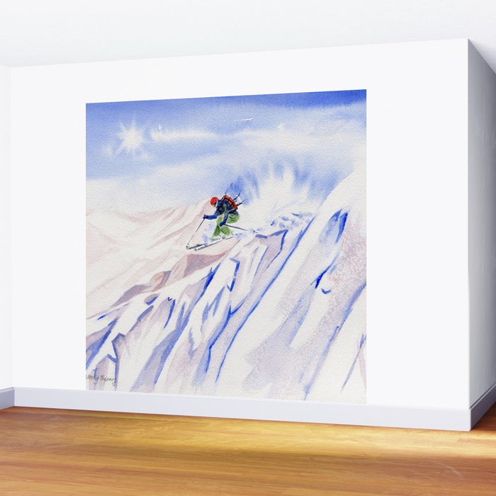 Powder Skiing Wall Mural Gallery Image 2