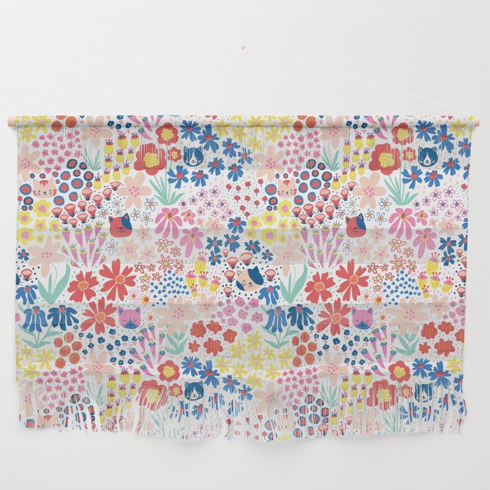 Cats Between Flowers Wall Hanging Gallery Image 1