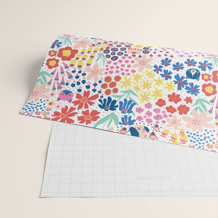 Cats Between Flowers Wrapping Paper Gallery Image 2